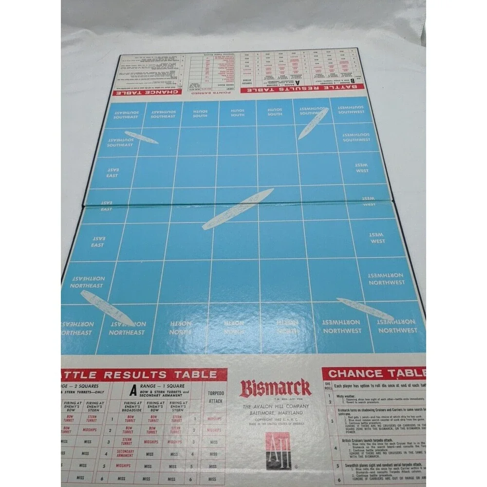 Avalon Hill Bismark Board Game Complete